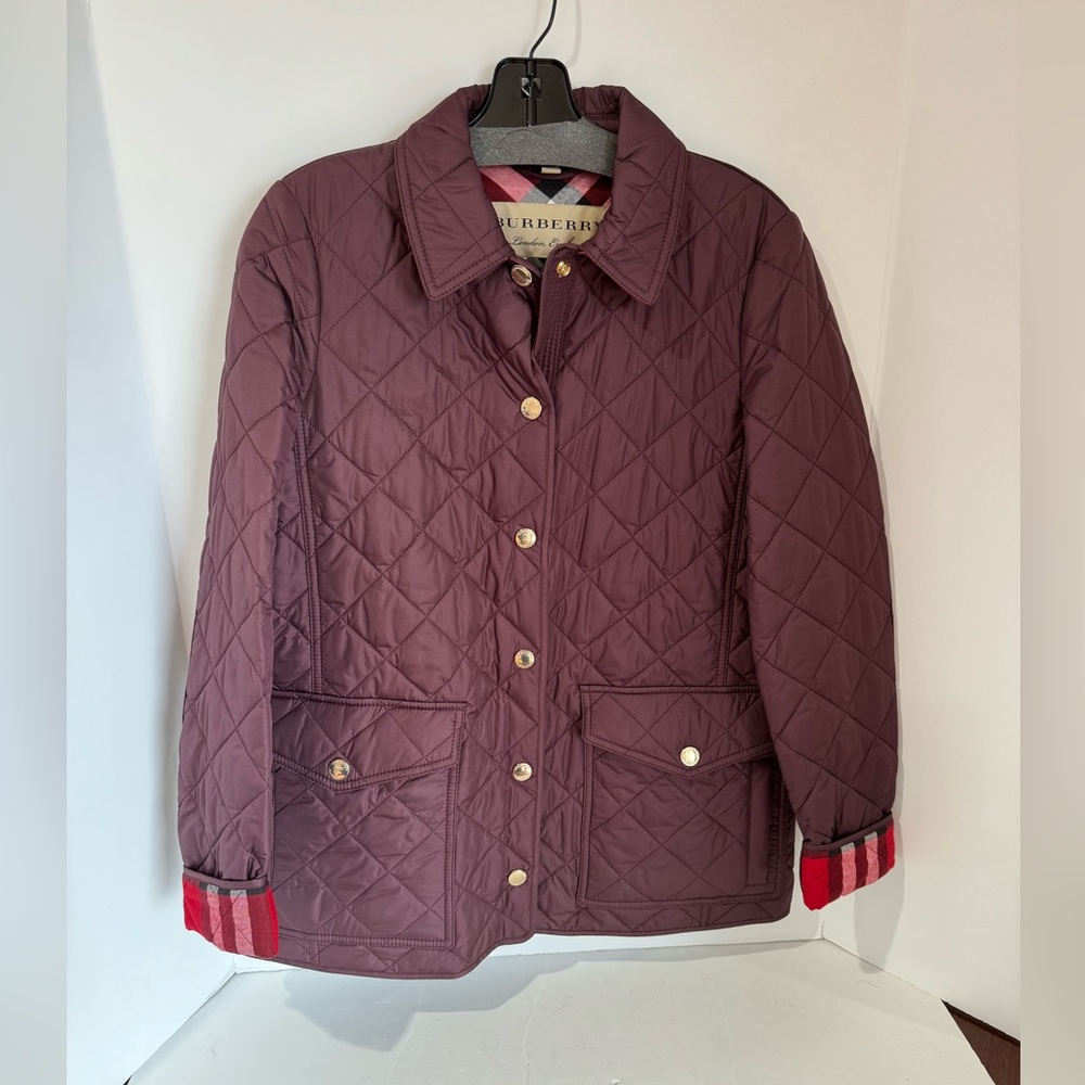 Burberry Women’s Jacket Burgundy Sz S NEW